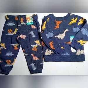 NWT 12M Garanimals Sweatshirt Pants 2 Set Bundle Kids Dinosaur